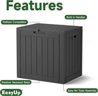EasyUp 30 Gallon Outdoor Storage Box Waterproof, UV Resistant Outdoor Deck Box, Resin Lockable Deck Boxes for Garden Tools Equipment and Cushions, Black - Image 4