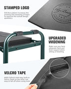 Garden Kneeler and Seat Heavy Duty, Upgraded Foldable Gardening Stool - Widened to 10" Stable Wear-resistant Prevent Knee and Back Pain, Beautiful Logo high-end 2 Large Tool Bags Gift for Women - Image 5