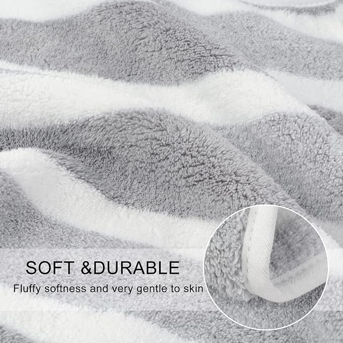 KinHwa Microfiber Hand Towels for Bathroom Soft and Absorbent Face Towels Grey - Image 6