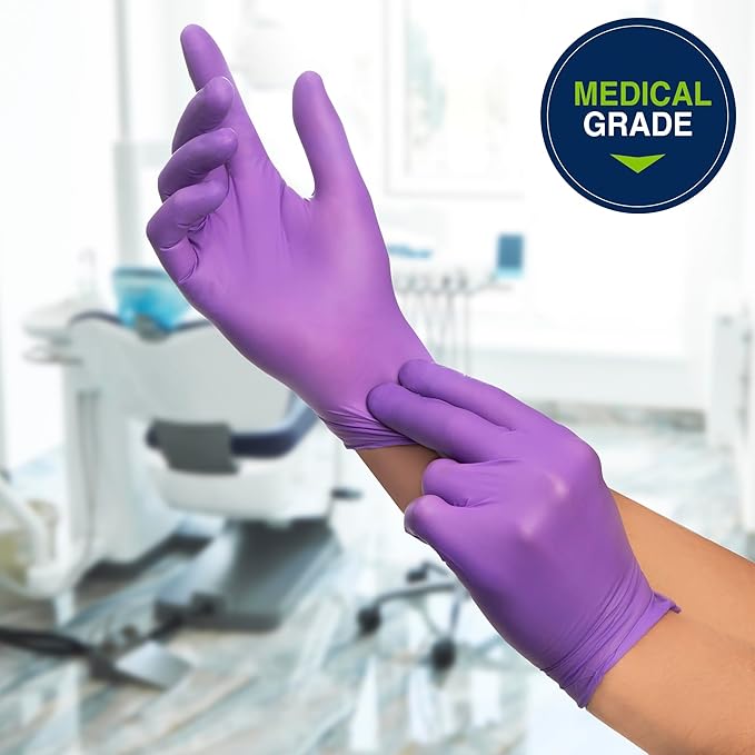 HALYARD PURPLE NITRILE Gloves Powder Free Disposable Medical Exam Gloves - Image 4