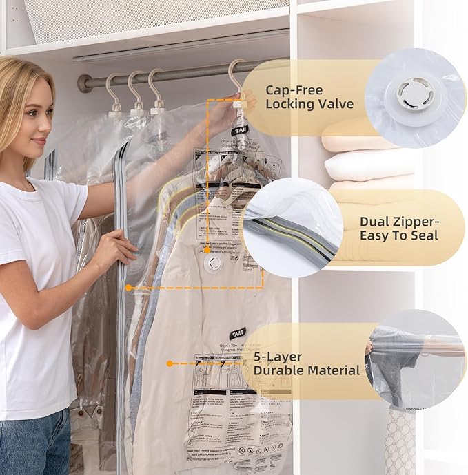 TAILI Hanging Vacuum Storage Sealer Bags Space Saver Bag - Image 5
