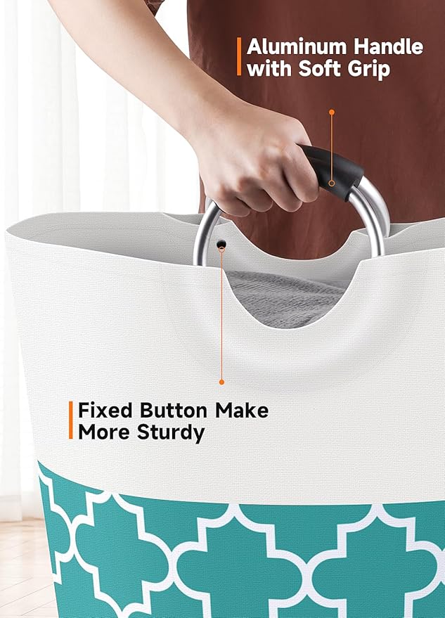 Large Laundry Basket Laundry Hamper Bag Washing Bin Clothes Bag Collapsible Tall - Image 4
