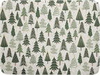 Christmas Dish Drying Mat for Kitchen Counter 18x24 Green Xmas Tree Block Print by Aytipun