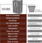 Waterproof Laundry Hamper Collapsible Laundry Basket Leather Handle Laundry Bag - Image 4
