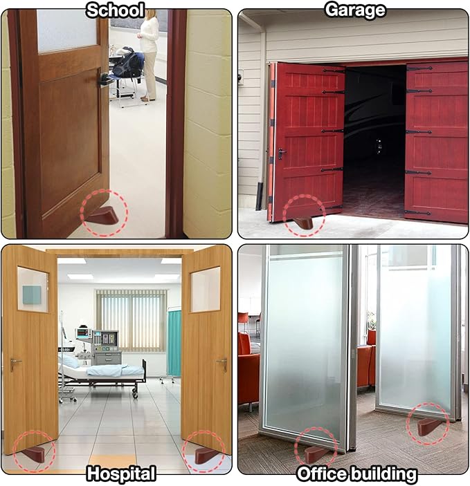 Door Stopper 2 Packs Heavy Duty Wedge Rubber Door Stop Works on All Floor - Image 3
