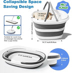 Collapsible Bucket 16L with Handles, Cleaning Mop Bucket Space Saving Foldable - Image 2