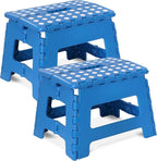 Utopia Home Folding Step Stool with Handle – 9 Inch Anti Slip Collapsible Stool – Holds Up to 300 lbs – Sturdy Plastic Step Stool Foldable for Kitchen, Bathroom and Home Use (2-Pack, Blue) by UTOPIAHOME