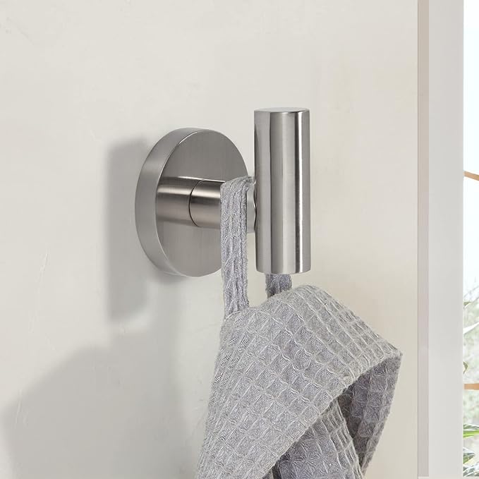 TUNNY 3 Pack Round Bathroom Towel Hooks - Image 3