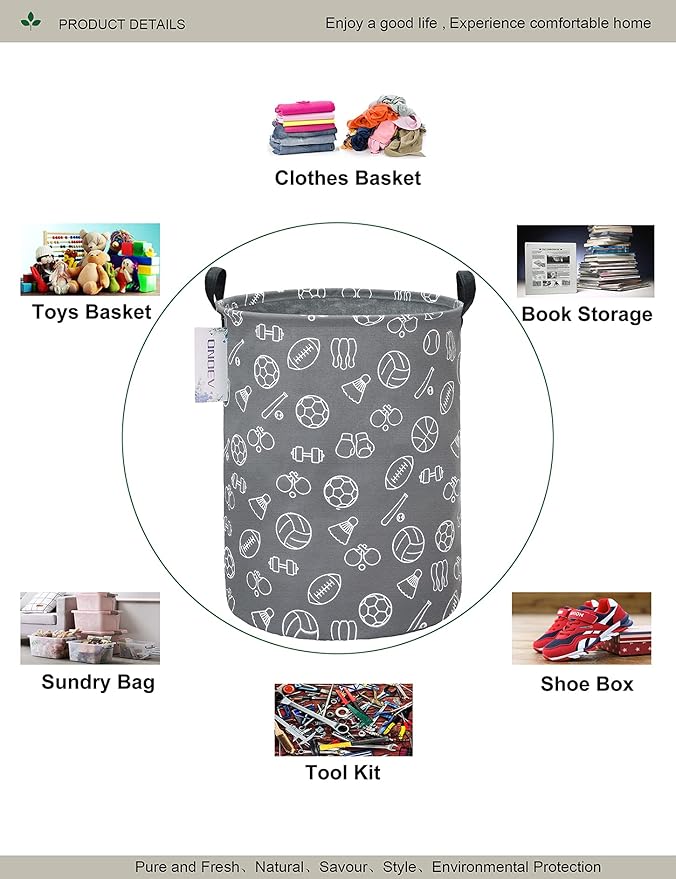Round Waterproof Laundry Basket、Foldable Storage Basket、Laundry Hampers - Image 3