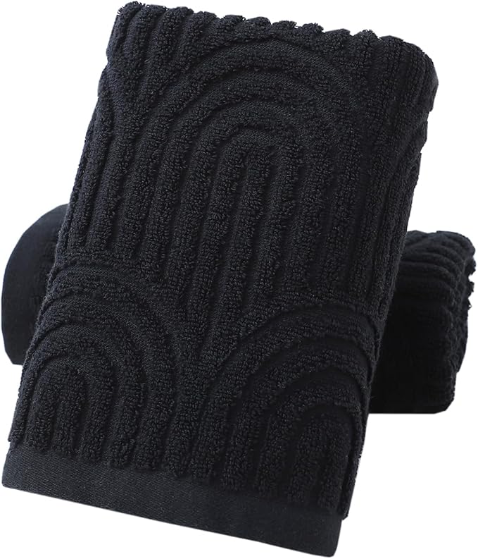 Pidada Hand Towels Set of 2 Striped Pattern 100% Cotton Absorbent Soft by Pidada
