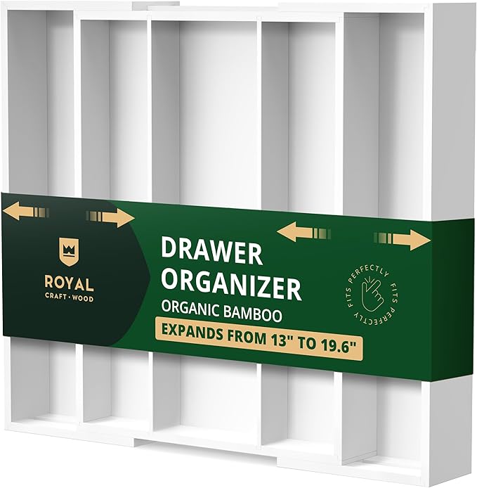 ROYAL CRAFT WOOD Luxury Bamboo Kitchen Drawer Organizer by RoyalCraftWood