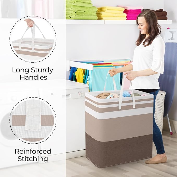 StorageRight Large Collapsible Laundry Basket Hamper - Image 4