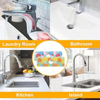 2 Pack Abstract Flowers Sink Splash Guard Faucet Mat Vintage Floral Super - Image 7