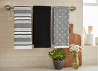 Black White Kitchen Hand Dish Towels: Oversized 28" x 16", 100% Cotton Cloth - Image 5