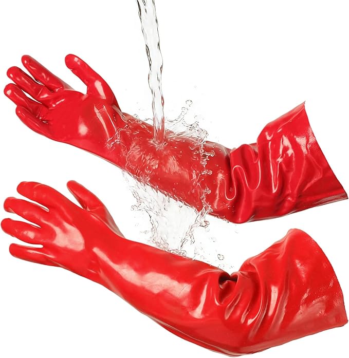 Schwer 23.5" PVC Chemical Resistant Gloves, Heavy Duty Waterproof Work Gloves by SCHWER