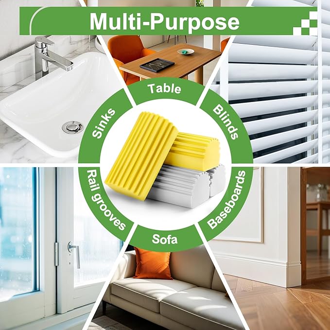 4-Pack Damp Clean Duster Sponge, Sponge Cleaning Brush, Duster - Image 5