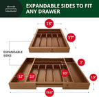 ROYAL CRAFT WOOD Luxury Bamboo Kitchen Drawer Organizer - Image 2