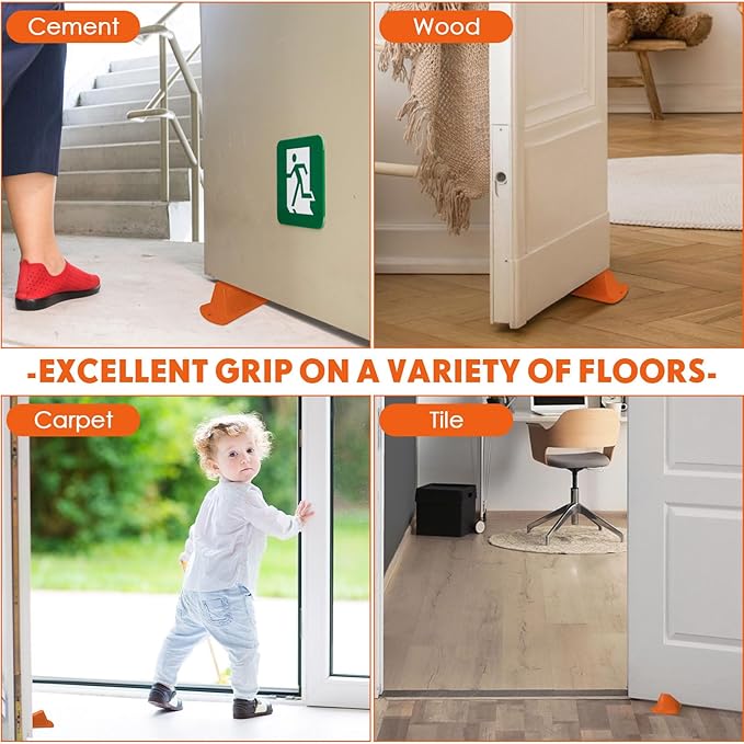 Frienda 4 Pcs Jumbo Door Stoppers Heavy Duty Door Stopper Tall up to 2inch Tall - Image 4