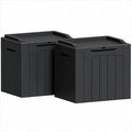 Greesum 31 Gallon Deck Box for Outside, All Weather Outdoor Storage Boxes for Patio Furniture Set, Package Delivery Box, Garden Tools, Black(Set of 2) by BuynowfromGreesum