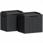 Greesum 31 Gallon Deck Box for Outside, All Weather Outdoor Storage Boxes for Patio Furniture Set, Package Delivery Box, Garden Tools, Black(Set of 2) by BuynowfromGreesum