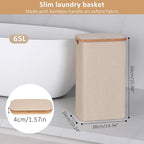 65L Slim Laundry Hamper, Narrow Laundry Basket - Image 2