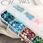 Chameleon Glitter Nail Art Sequins, Holographic 3D Laser Gradient Nail Glitter - Image 7