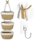 3-Tier Decorative Cotton Rope Hanging Basket, Wall-Mounted Woven Storage by Unknown