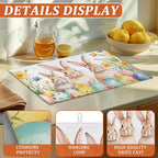 Eggs Rabbits Dish Drying Mat for Kitchen Counter Microfiber Absorbent Dish - Image 3
