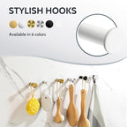SAYAYO Modern Coat Hooks Wall Mount, Matte White Towel Hooks - Image 7