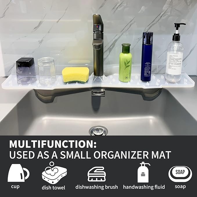 Gosmol Kitchen Faucet Sink Splash Guard Silicone Faucet Mat, XXL 30 inch Faucet - Image 8