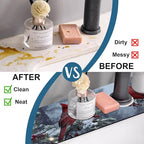 Christmas Winter Kitchen Sink Splash Guard Faucet Mat Cardinal Super Absorbent - Image 6