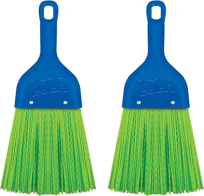 LOLA Heavy Duty Whisk Broom, Hand Brush, 2 Pack Durable Bristles, Whisks Away by LolaProducts