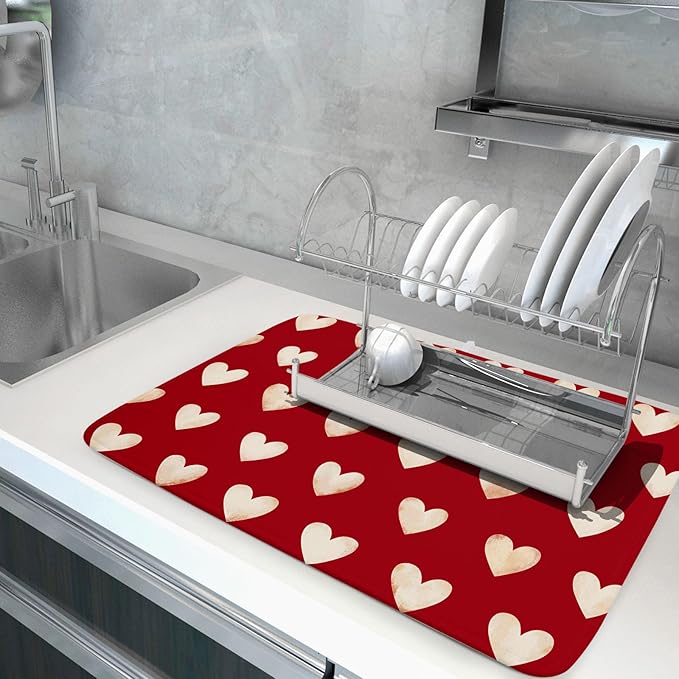 Valentines Day Dish Drying Mat 18 x 24 Inch - Image 5