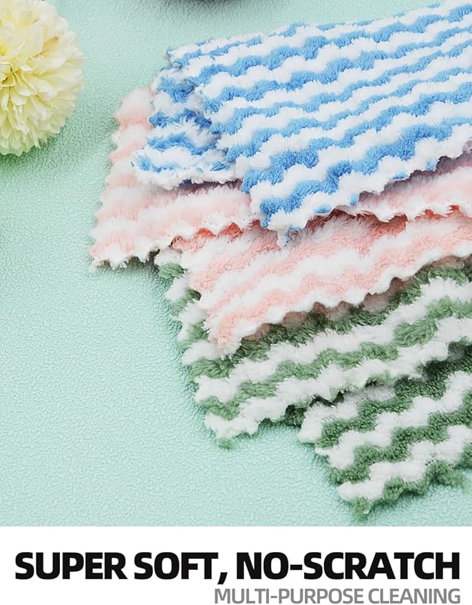 10PACK Kitchen Cleaning Cloths, Microfiber Dish Cloths: All-Purpose - Image 3