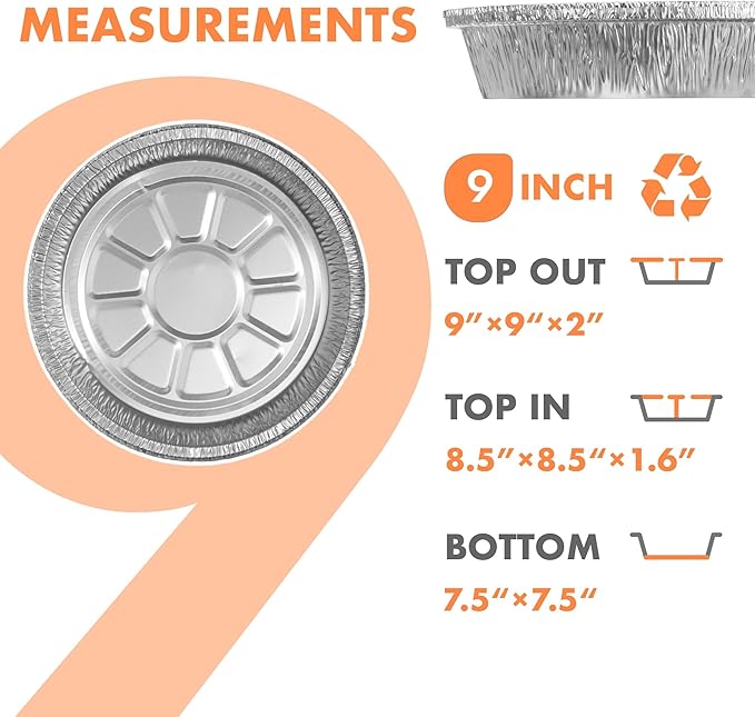 CURTA 9" Round Aluminum Foil Pans - Image 2