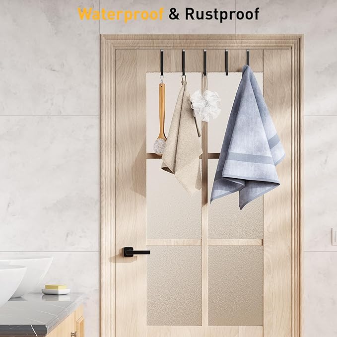 8 Pack Over The Door Hooks, Door Hanger Hook, Towel Hooks - Image 6
