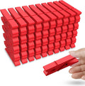 50PCS Colored Wooden Clothespins, 2.9inch Red Clothes Pins by HONGYUTAI