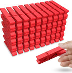 50PCS Colored Wooden Clothespins, 2.9inch Red Clothes Pins by HONGYUTAI