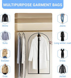 Garment Bags for Hanging Clothes 24'' x 40'' Coat Covers for Closet Foldable - Image 3