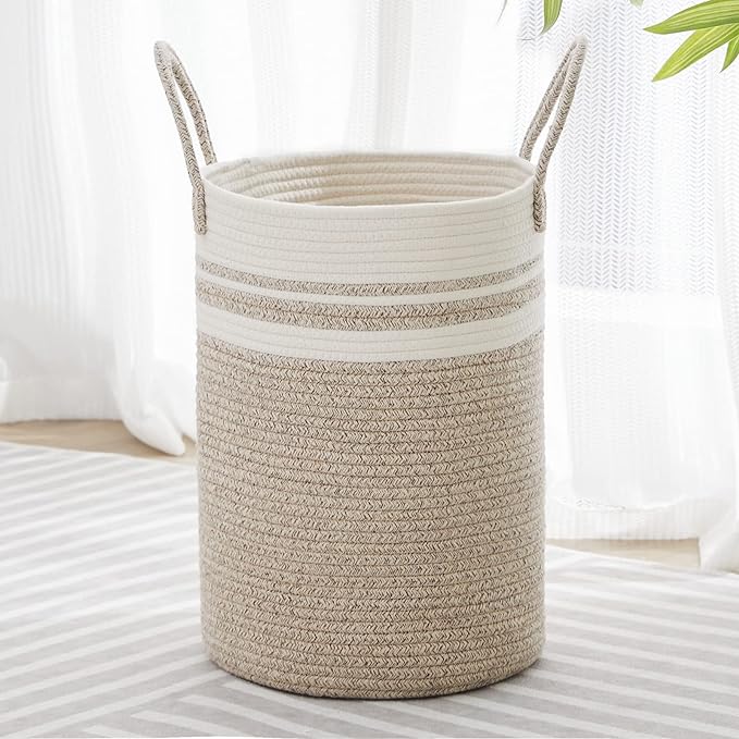 VIPOSCO Tall Laundry Hamper, Woven Rope Storage Basket by VIPOSCO