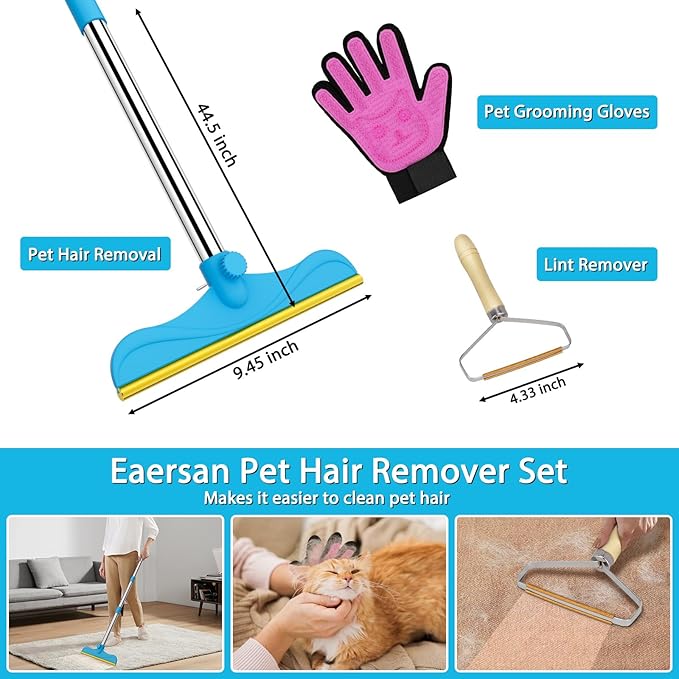 3 in 1 Carpet Rake Kit for Pet Hair Removal Tool - Image 3