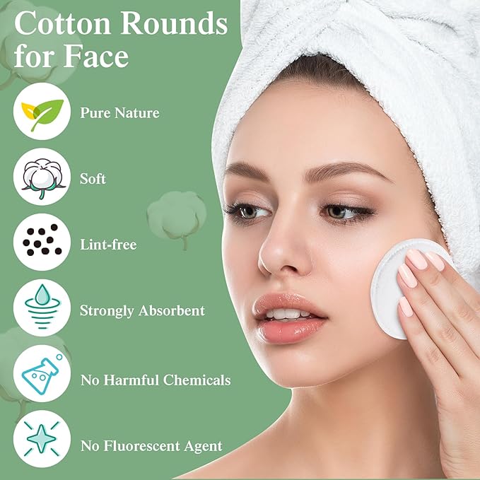 Maxcheck 1000 Pcs Cotton Rounds Bulk Exfoliating Rounds - Image 4