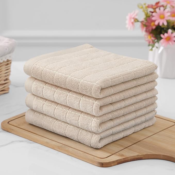 Homaxy 100% Cotton Terry Kitchen Towels, Checkered Designed, Soft and Super - Image 8