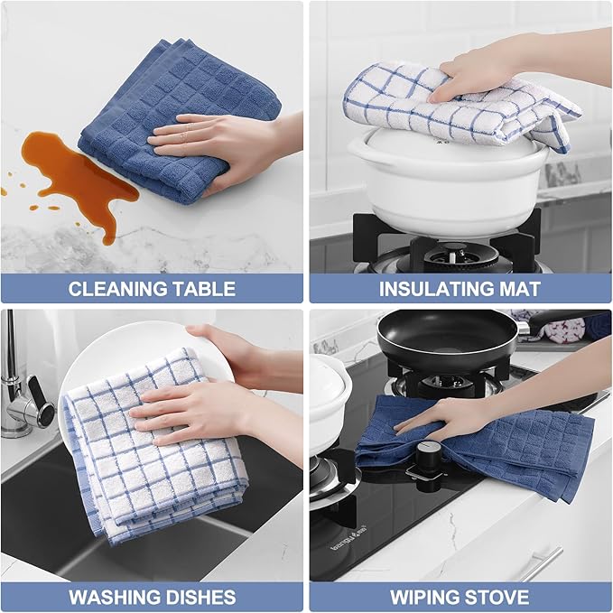 Homaxy Premium Cotton Kitchen Towels 16"x 28", Large Natural Ring Spun 390 GSM - Image 4