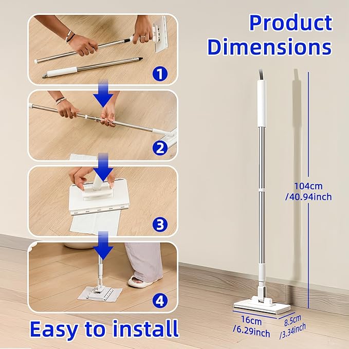 Cloth Changing Mini Mop with a Mini Foldable Desktop Mop, Flat Dust Mop - Image 9