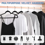 HOUSE DAY Black Velvet Hangers 120 Pack, Non Slip Felt Hanger, Slim Velvet - Image 2