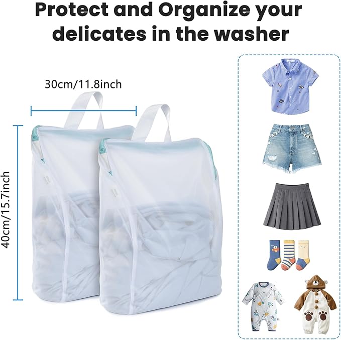 OTraki 12x16 Inch Mesh Laundry Bag 2 Pack Small Lingerie Bags - Image 7