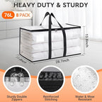 HomeHacks Clear Moving Bags Heavy Duty 8 Pack, Storage Bags - Image 2