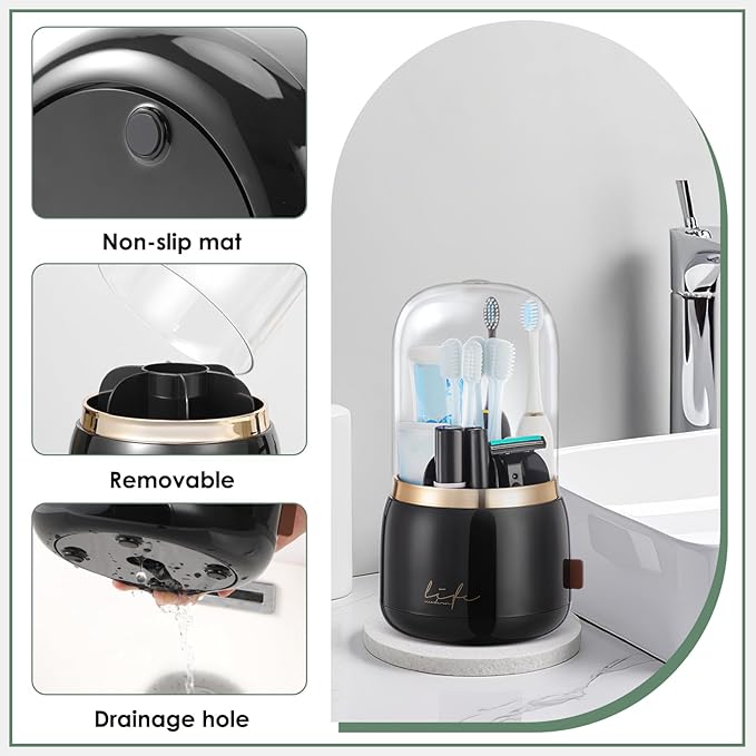 Toothbrush Holders for Bathrooms, Rotating 5-Slot - Image 4