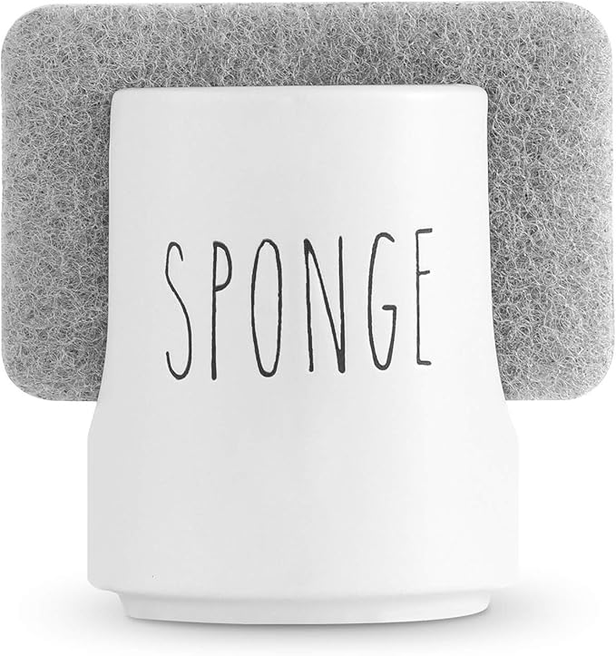 Ceramic Sponge Holder for Kitchen Sink – White Sink Caddy Organizer – Farmhouse - Image 8